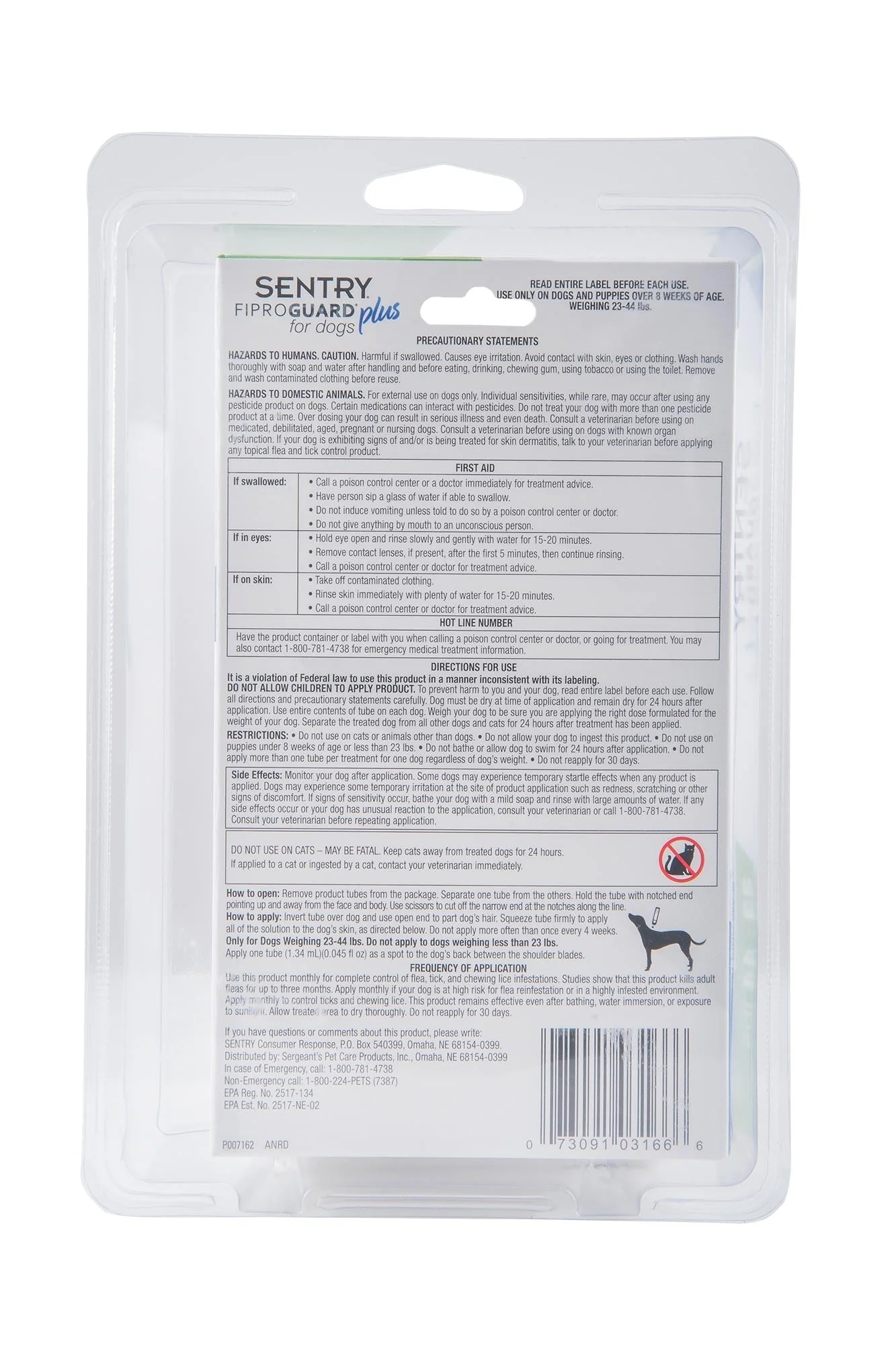 SENTRY Fiproguard Plus for Dogs, 6 Pack - Pet's Shop