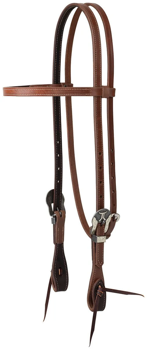 Smarty x Synergy Latigo Lined Oiled Harness Leather Headstall with Designer Hardware - Pet's Shop