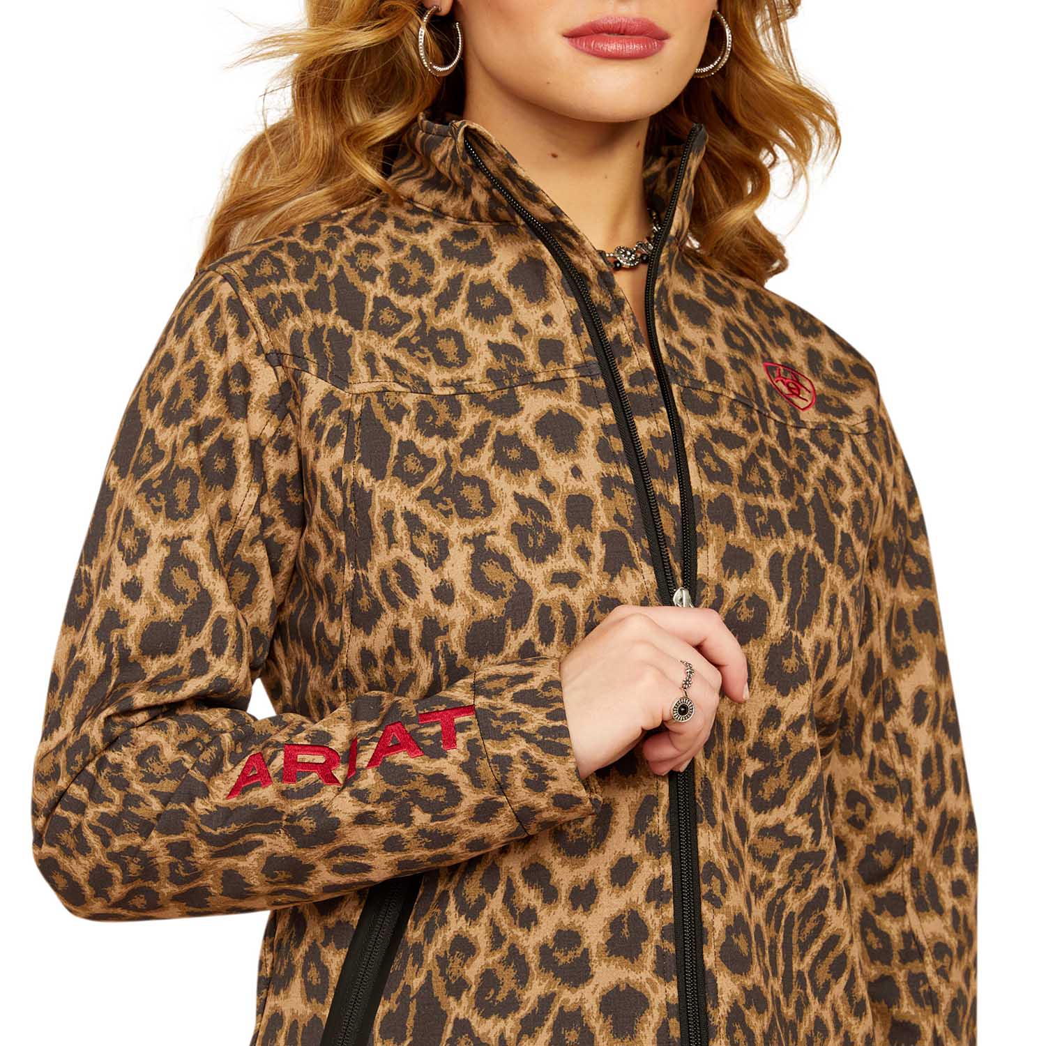 Ariat Women's Team Softshell Print Jacket, Lila Leopard - Pet's Shop