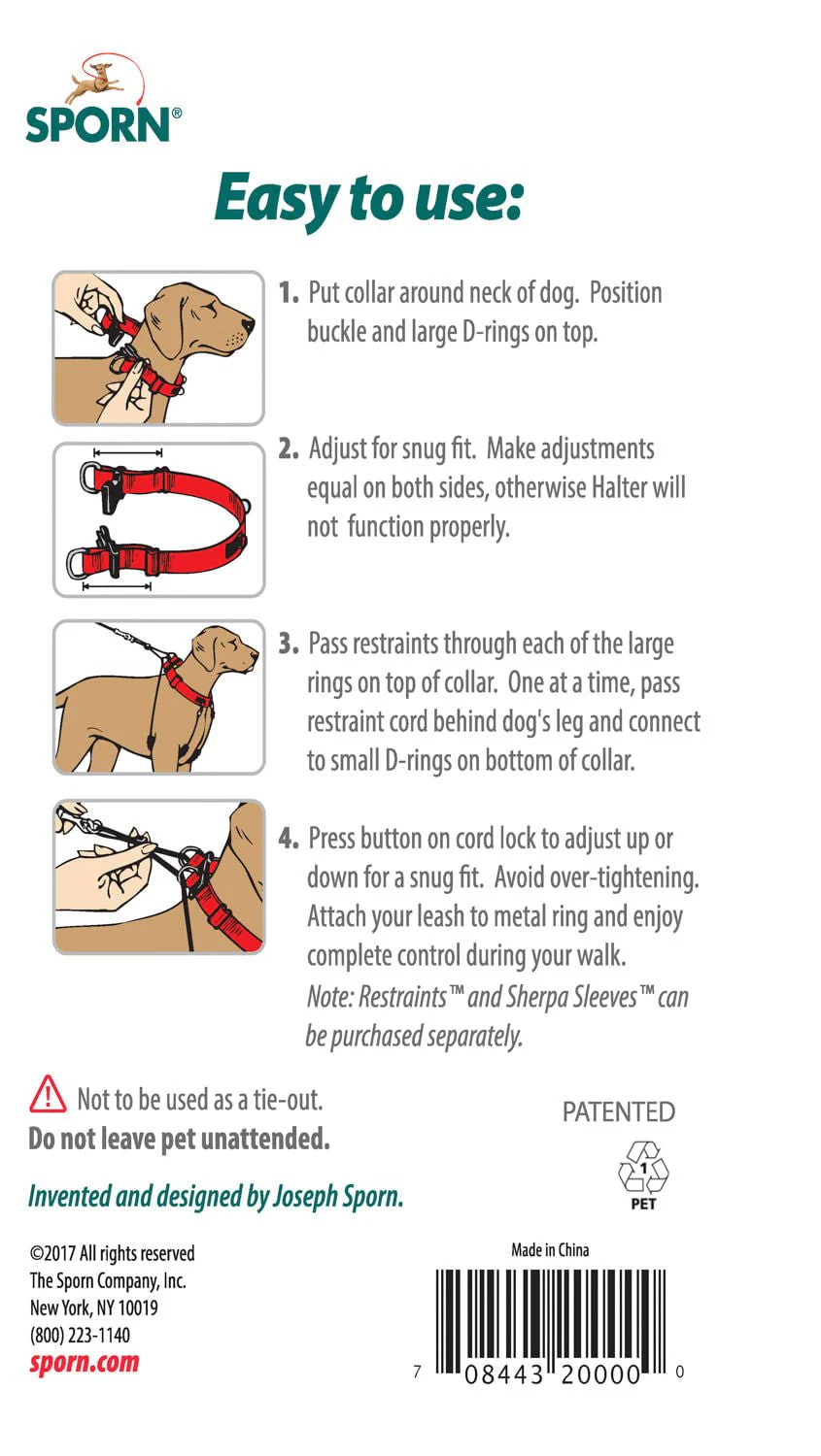 Sporn Big Dog Halter, Black - Pet's Shop