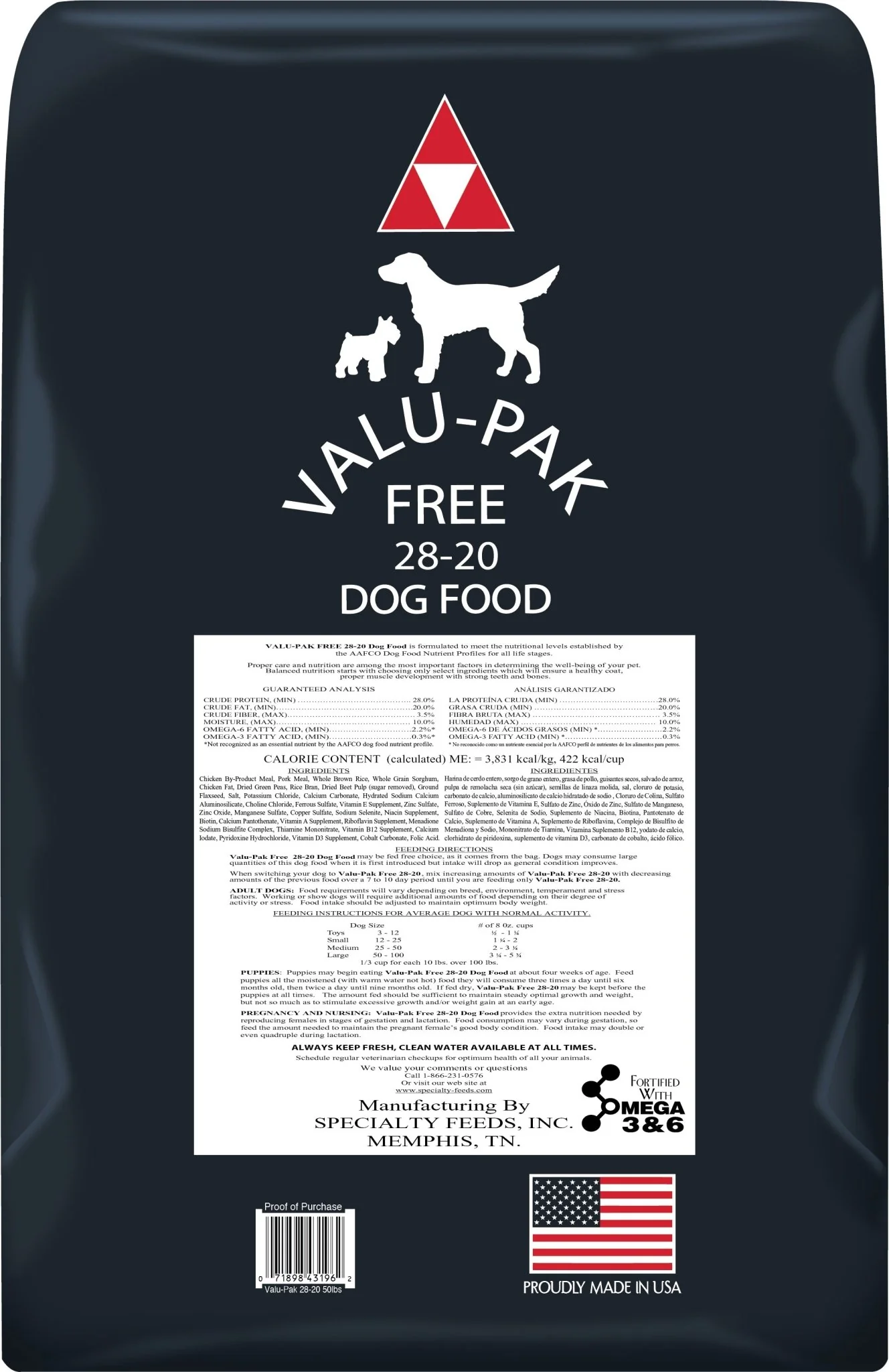 Valu-Pak Free 28-20 Dog Food (Black Bag) - Pet's Shop