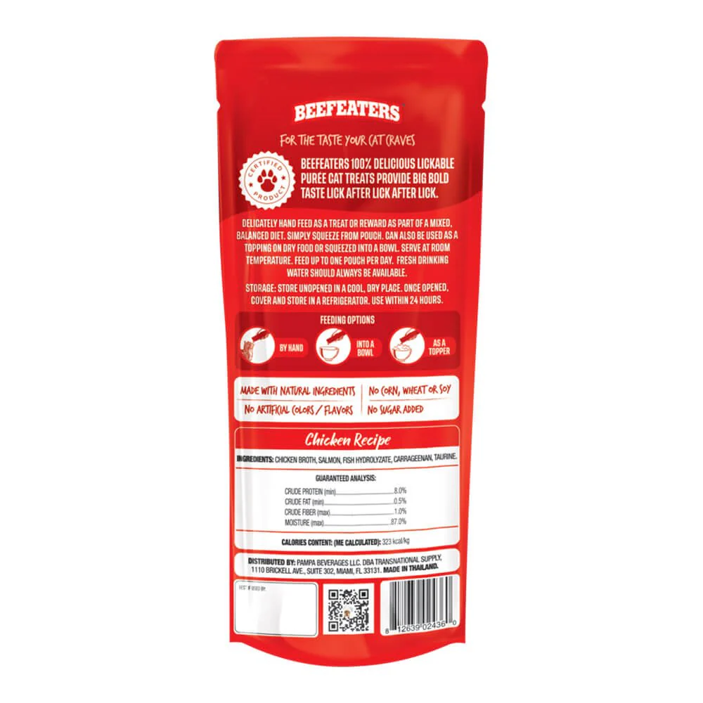 Beefeaters Lickables Puree Cat Treat, 3 ct, Case of 12 - Pet's Shop
