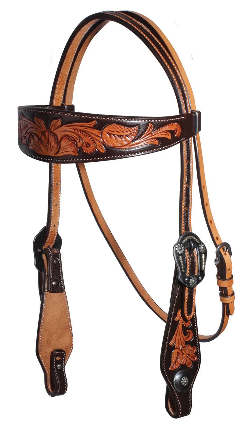 Professional's Choice Chocolate Floral Browband Headstall - Pet's Shop