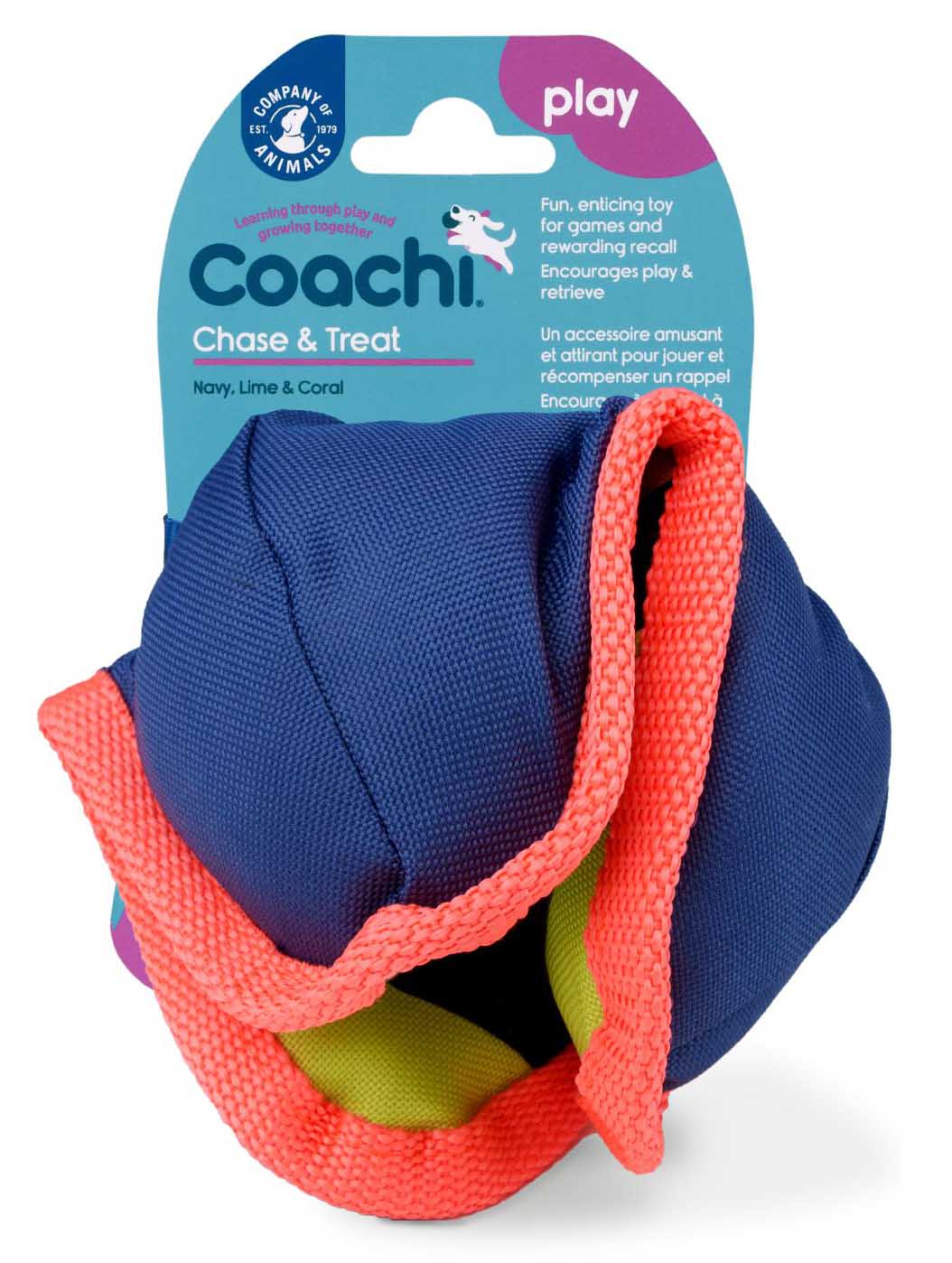 Coachi Chase & Treat Navy, Lime & Coral - Pet's Shop