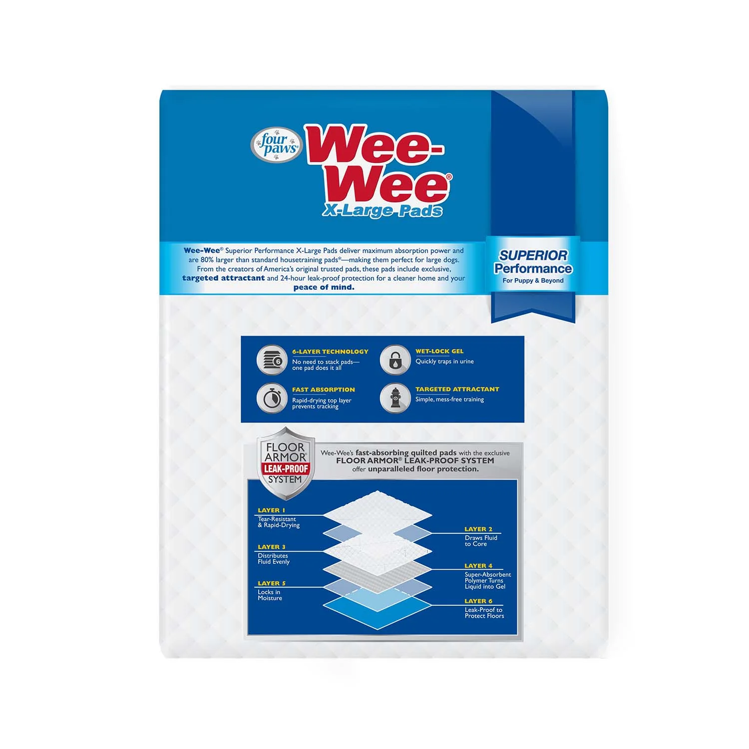 Wee-Wee Superior Performance X-Large Dog Pee Pads - Pet's Shop