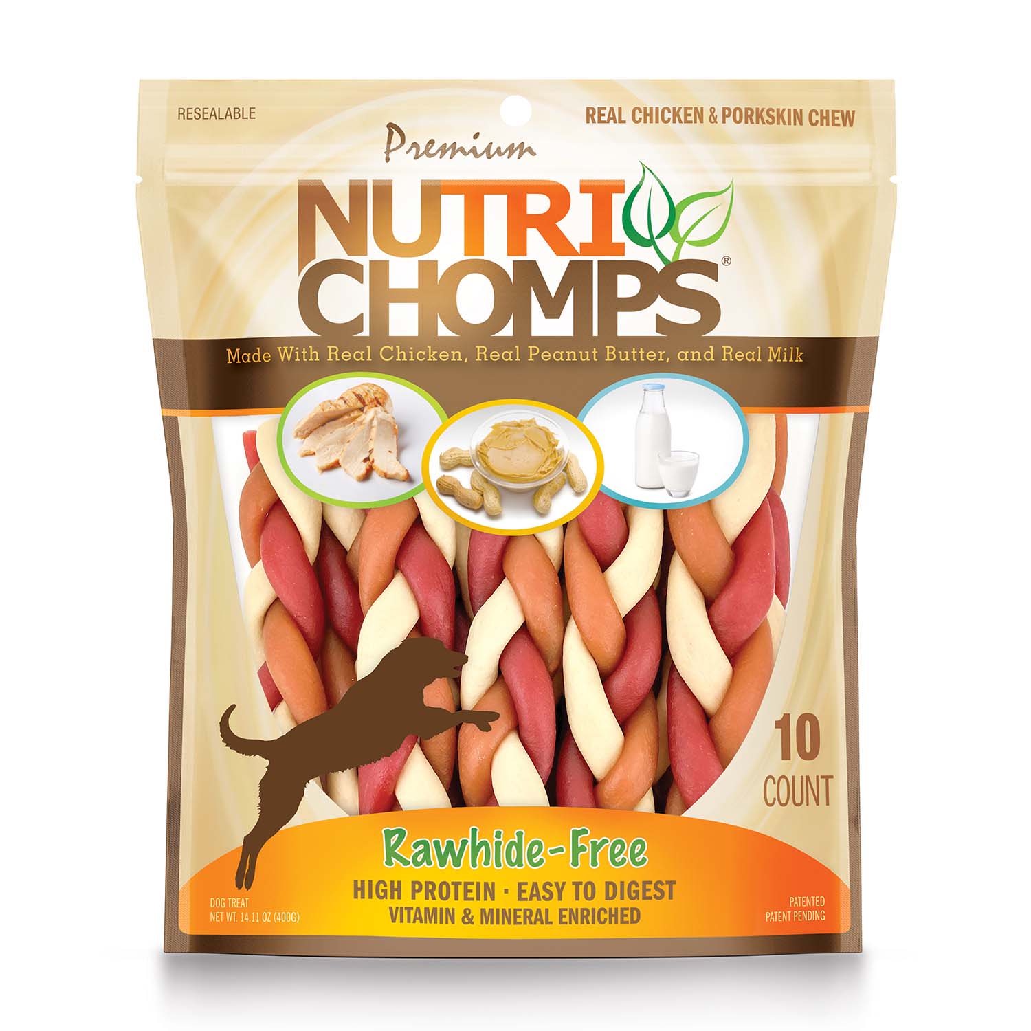 NutriChomps 10ct 6�� Mixed Flavor Braid - Pet's Shop