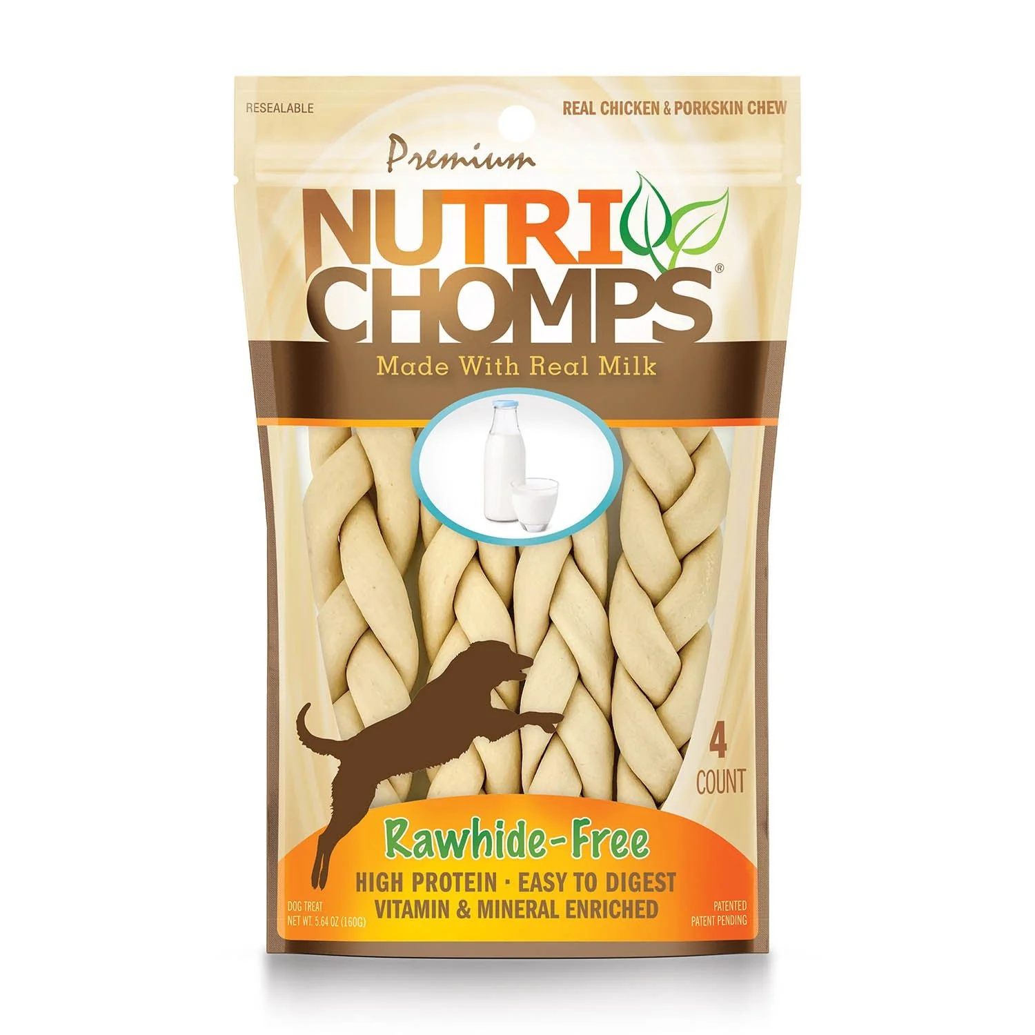 NutriChomps 4ct 6�� Milk Flavor Braid - Pet's Shop