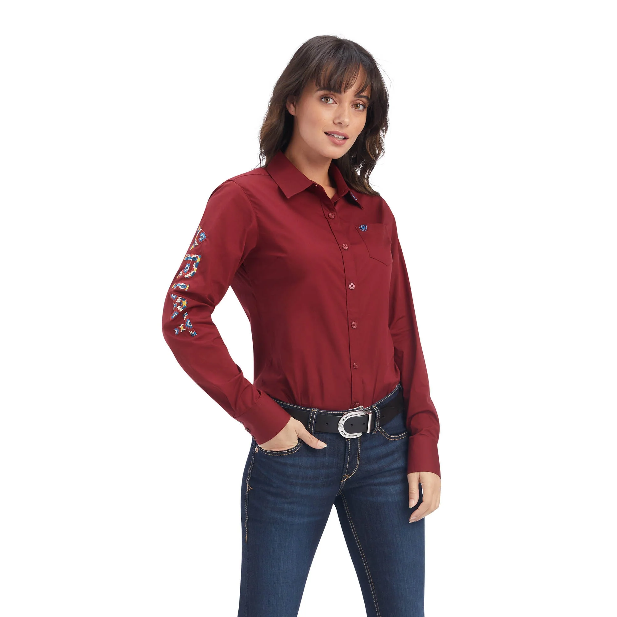 Ariat Team Kirby Stretch Shirt, Rouge Red - Pet's Shop