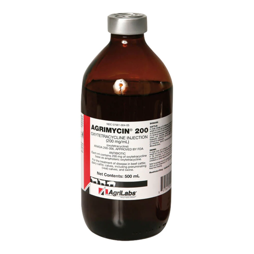 Rx Agrimycin 200 - Oxytetracycline Injection, 200mg/500ml - Pet's Shop