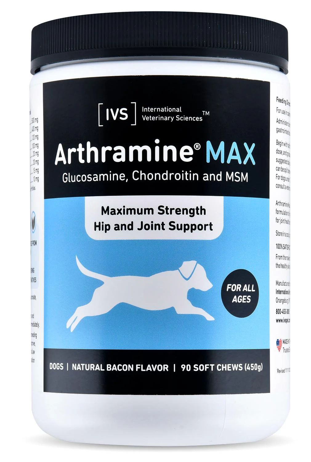 Arthramine MAX Soft Chews, Bacon, 90 ct - Pet's Shop