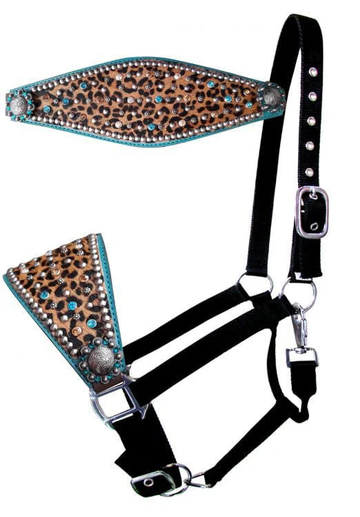 Showman Cheetah & Rhinestone Bronc Halter - Pet's Shop