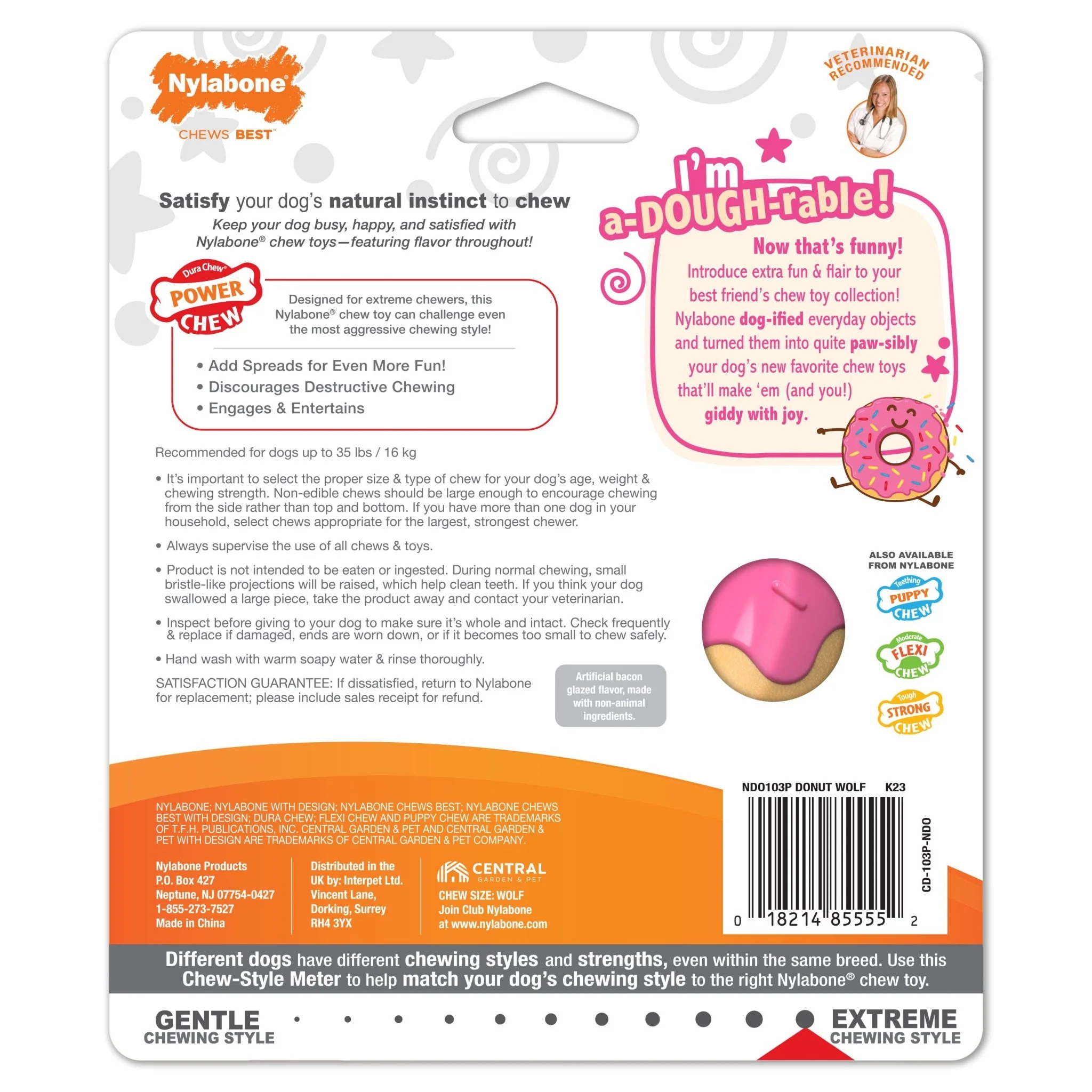 Power Chew Donut Dog Toy, Bacon Glazed - Pet's Shop