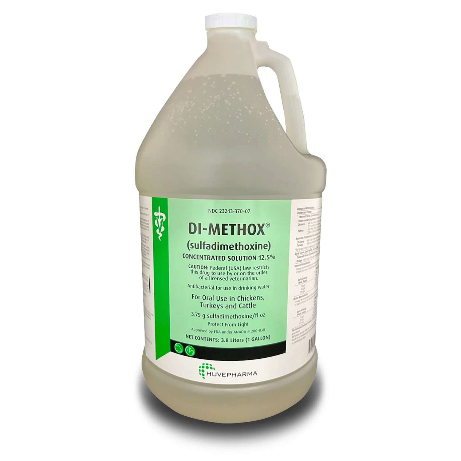 Rx Di-Methox (sulfadimethoxine) 12.5% Oral Solution for Cattle & Poultry, 1 gallon - Pet's Shop