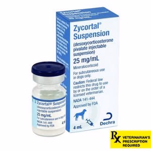 Rx Zycortal (desoxycorticosterone pivalate injectable suspension) Suspension for Dogs, 25 mg/mL, 4 mL vial - Pet's Shop