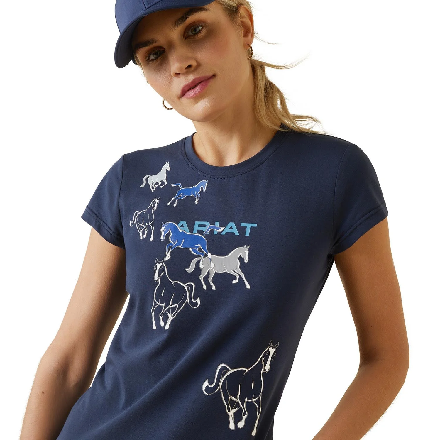 Ariat Women's Frolic T-Shirt, Navy - Pet's Shop