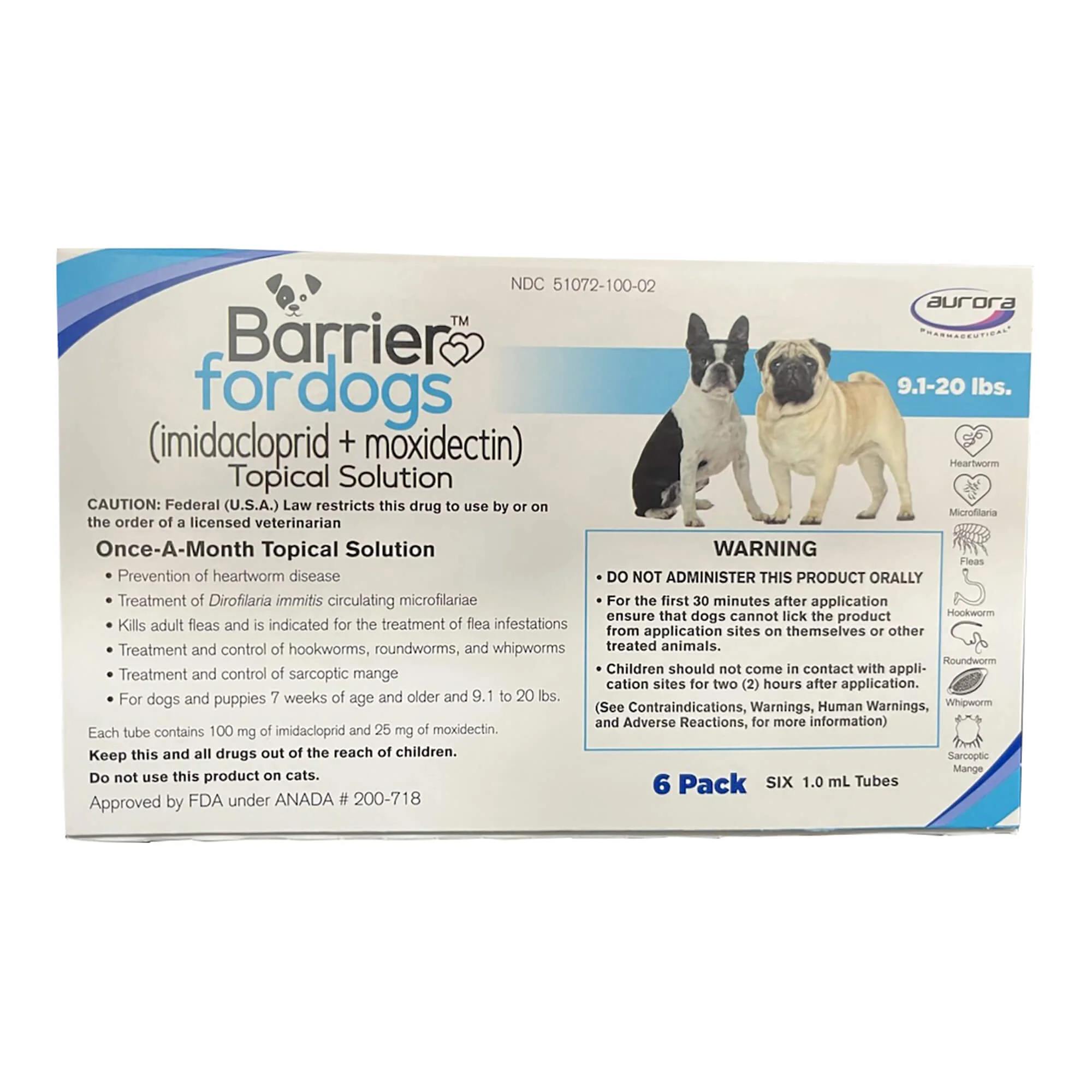 Barrier (imidacloprid + moxidectin) Once-a-month Topical Solution for Dogs - Pet's Shop