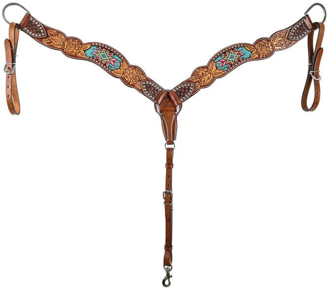 Rafter T Beaded Inlay Breast Collar - Pet's Shop