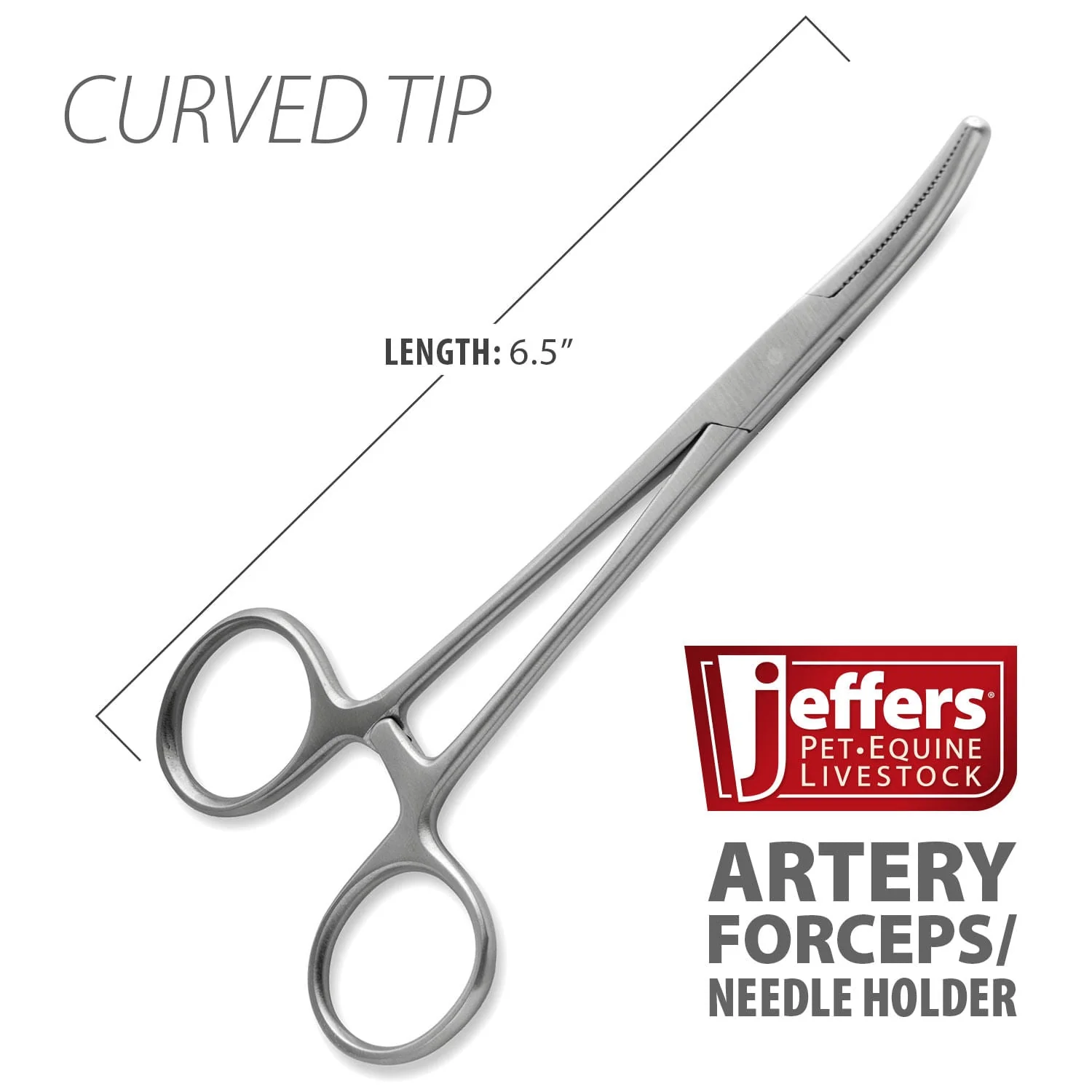 Stainless Steel Artery Forceps/Needle Holder with Locking Mechanism, Curved or Straight Tip - Pet's Shop