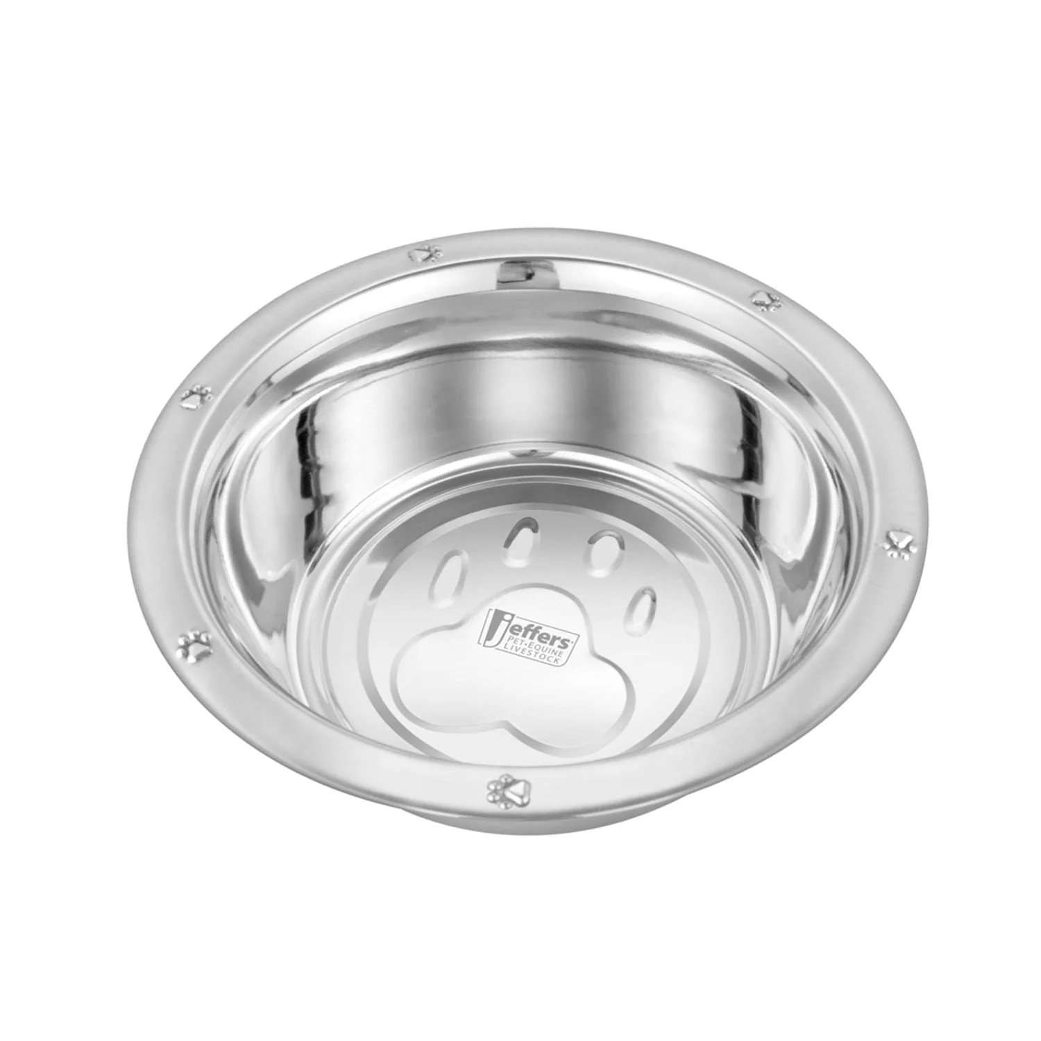 Stainless Steel Embossed Wide-Lip Food & Water Pet Bowls - Pet's Shop