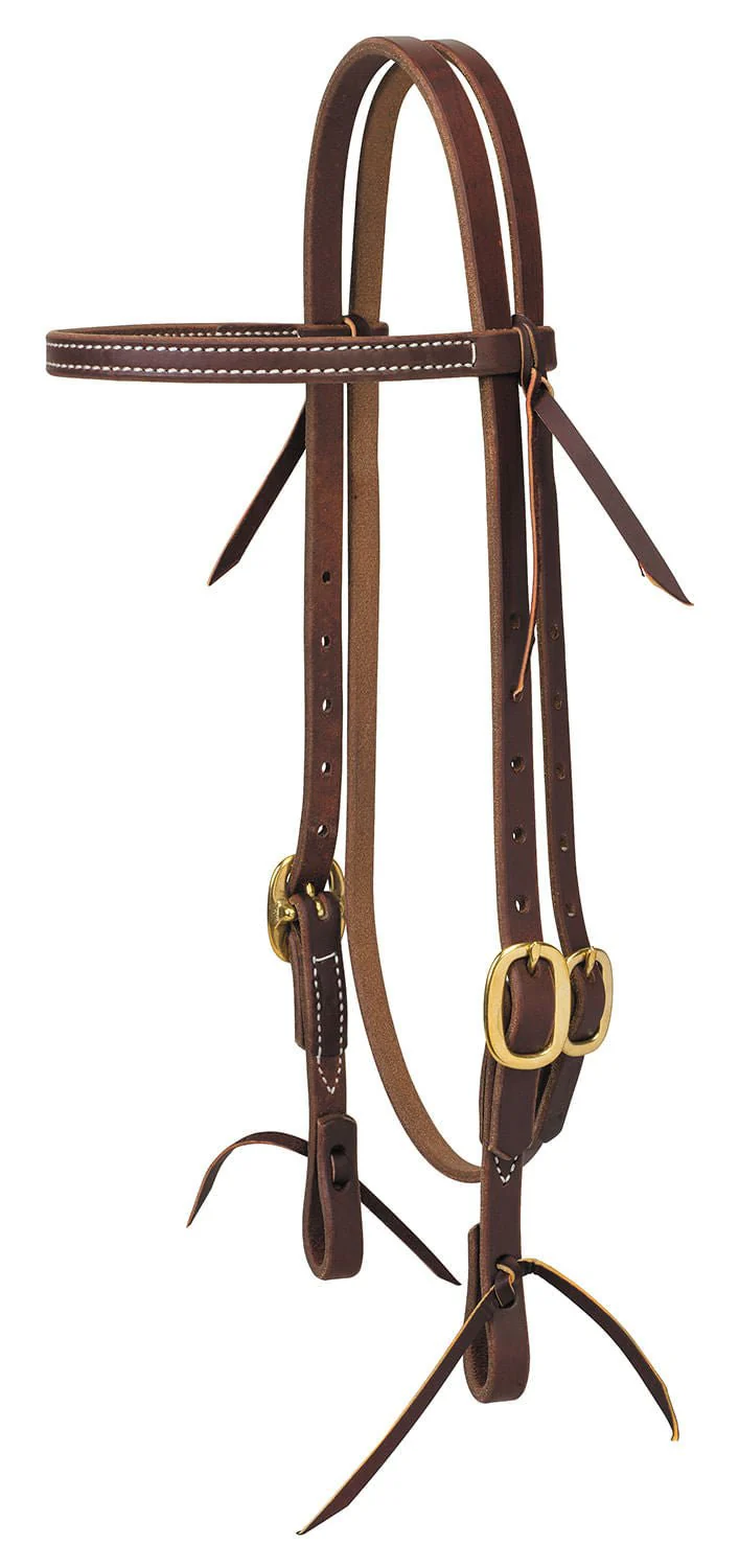 Weaver Oiled Harness Leather Browband Horse Headstall, Full - Pet's Shop