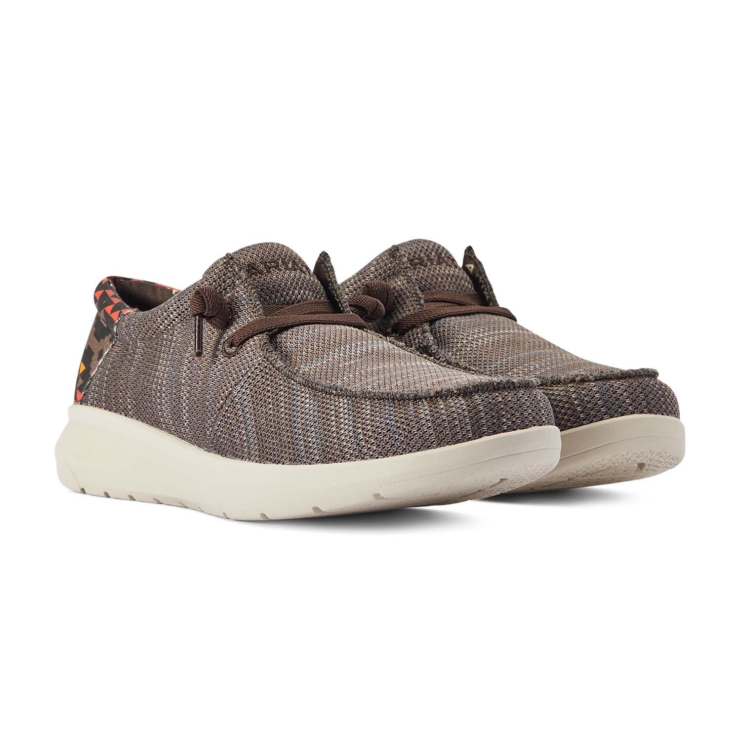 Ariat Men's Hilo Stretch Lace Shoe, Brown/Red Aztec - Pet's Shop