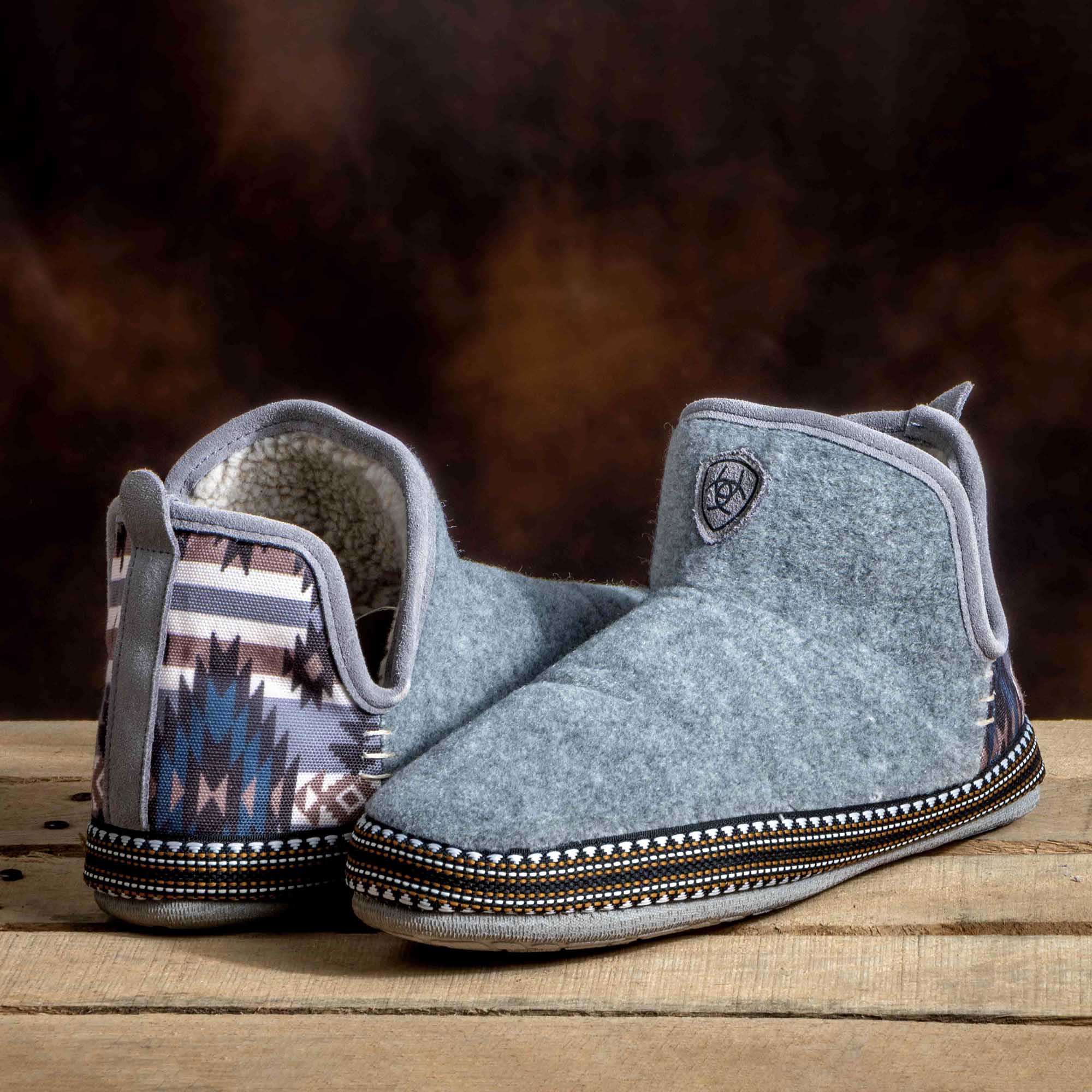 Ariat Women's Bootie Slipper, Charcoal Southwest - Pet's Shop