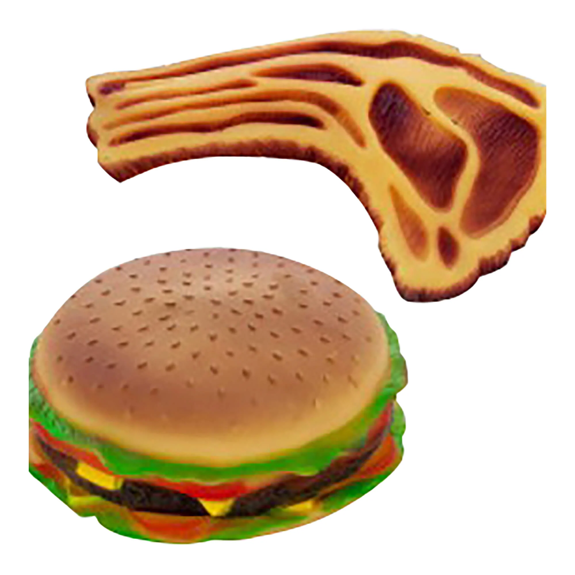 Squeaky Hamburgers & Steaks Dog Toy, Assorted - Pet's Shop