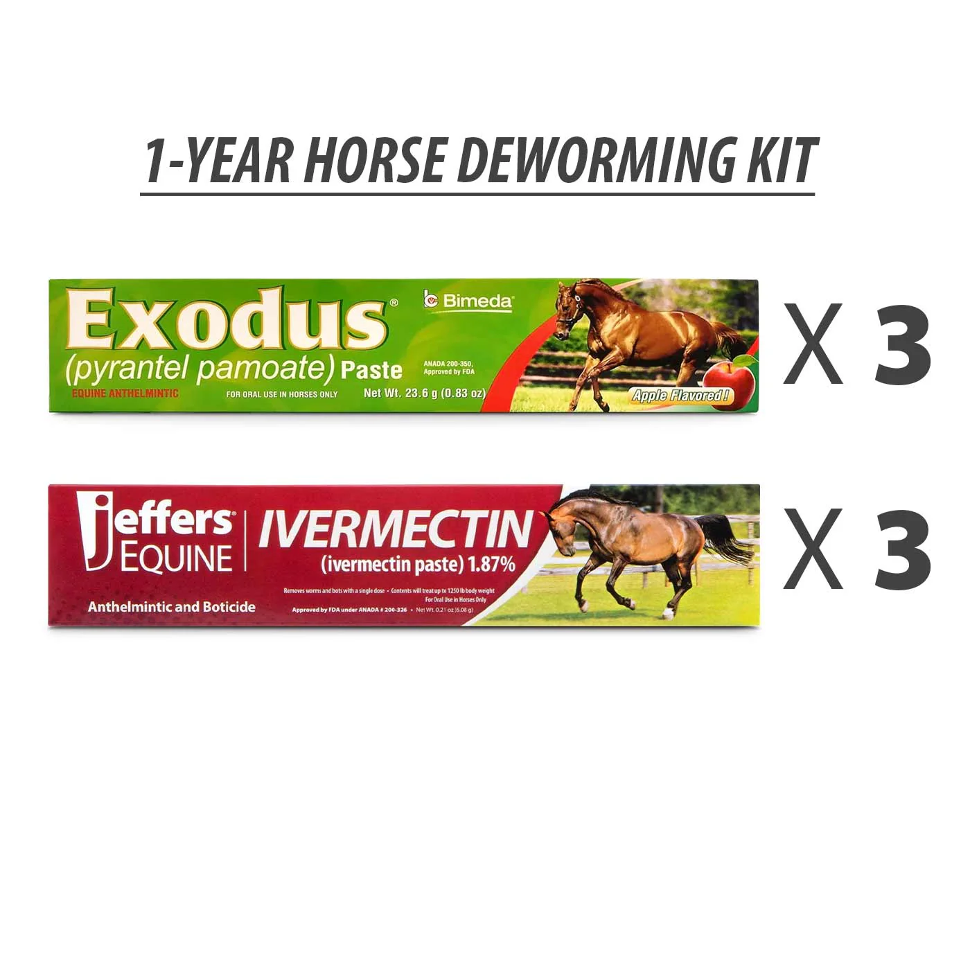 1-Year Horse Deworming Kit - Pet's Shop