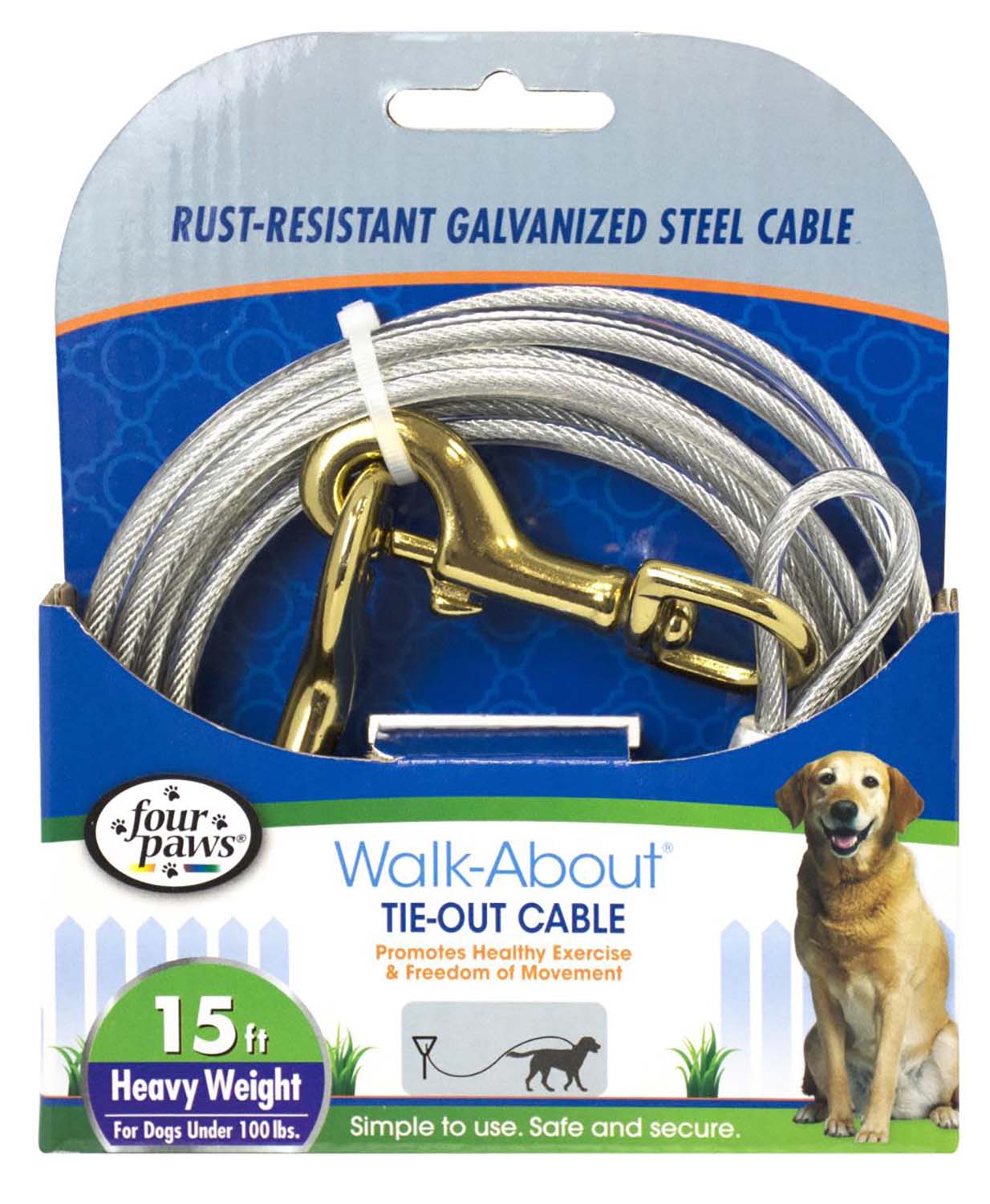 Heavy Weight Dog Tie Out Cable, Silver - Pet's Shop