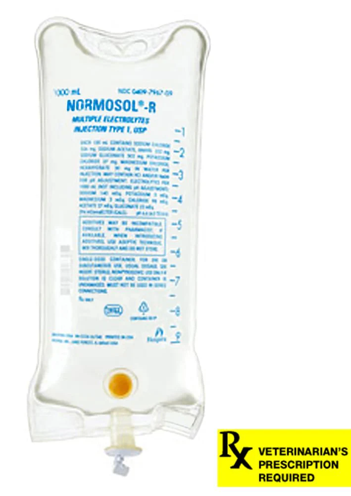Rx Normosol-R Electrolye Injection Solution, 1000mL - Pet's Shop