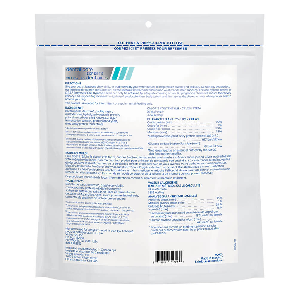 Virbac C.E.T. Enzymatic Oral Chews for Dogs - Pet's Shop