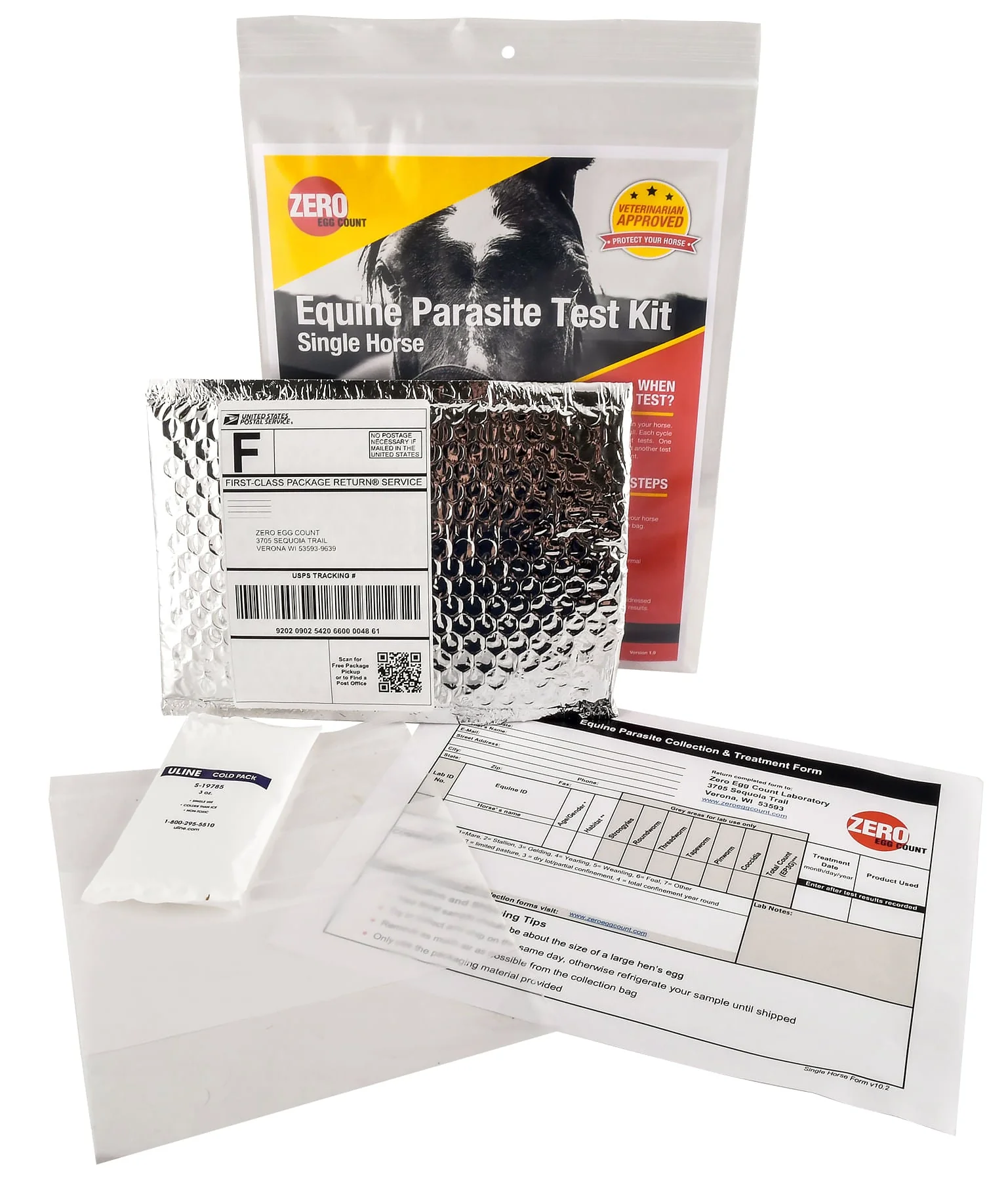 Zero Egg Count Equine Fecal Test Kit - Pet's Shop