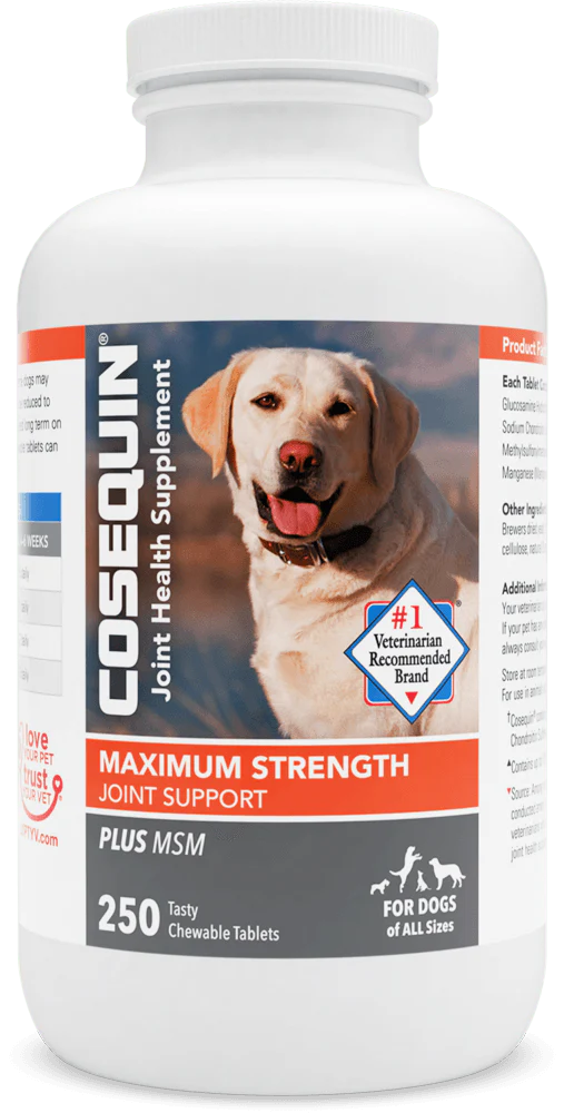 Nutramax Cosequin Maximum Strength Joint Health Plus MSM Supplement for Dogs, Chewable Tablets - Pet's Shop