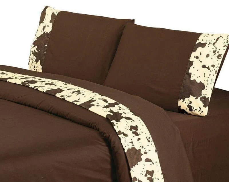 Cowhide 4 Piece Sheet Set, 100% Cotton 350 Thread Count - Pet's Shop