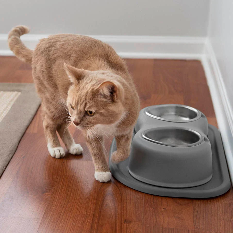 WeatherTech Double High Pet Feeding System, Stainless Steel - Pet's Shop