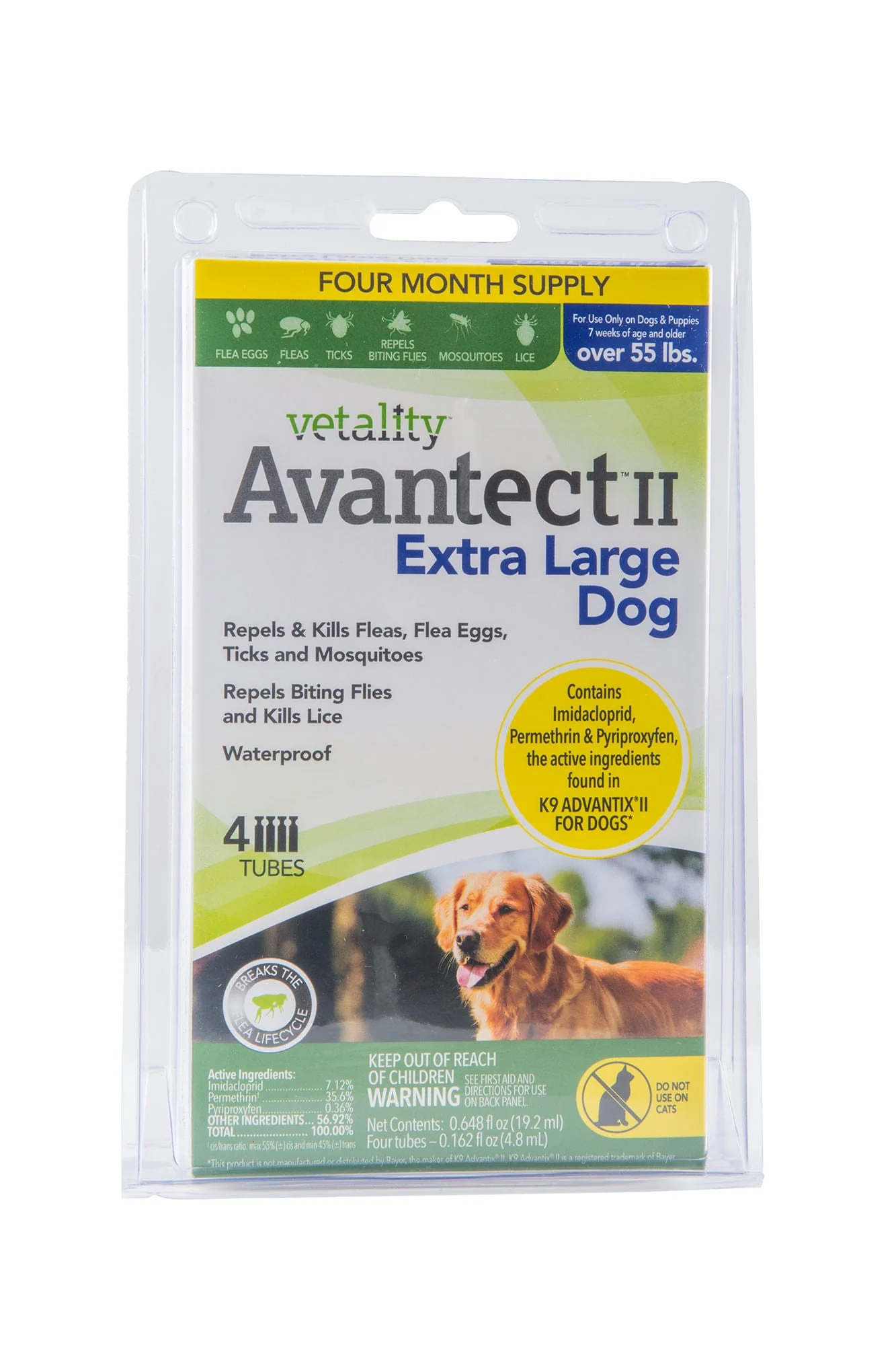 Vetality Avantect II Flea & Tick Topical for Dogs, 4 pk - Pet's Shop