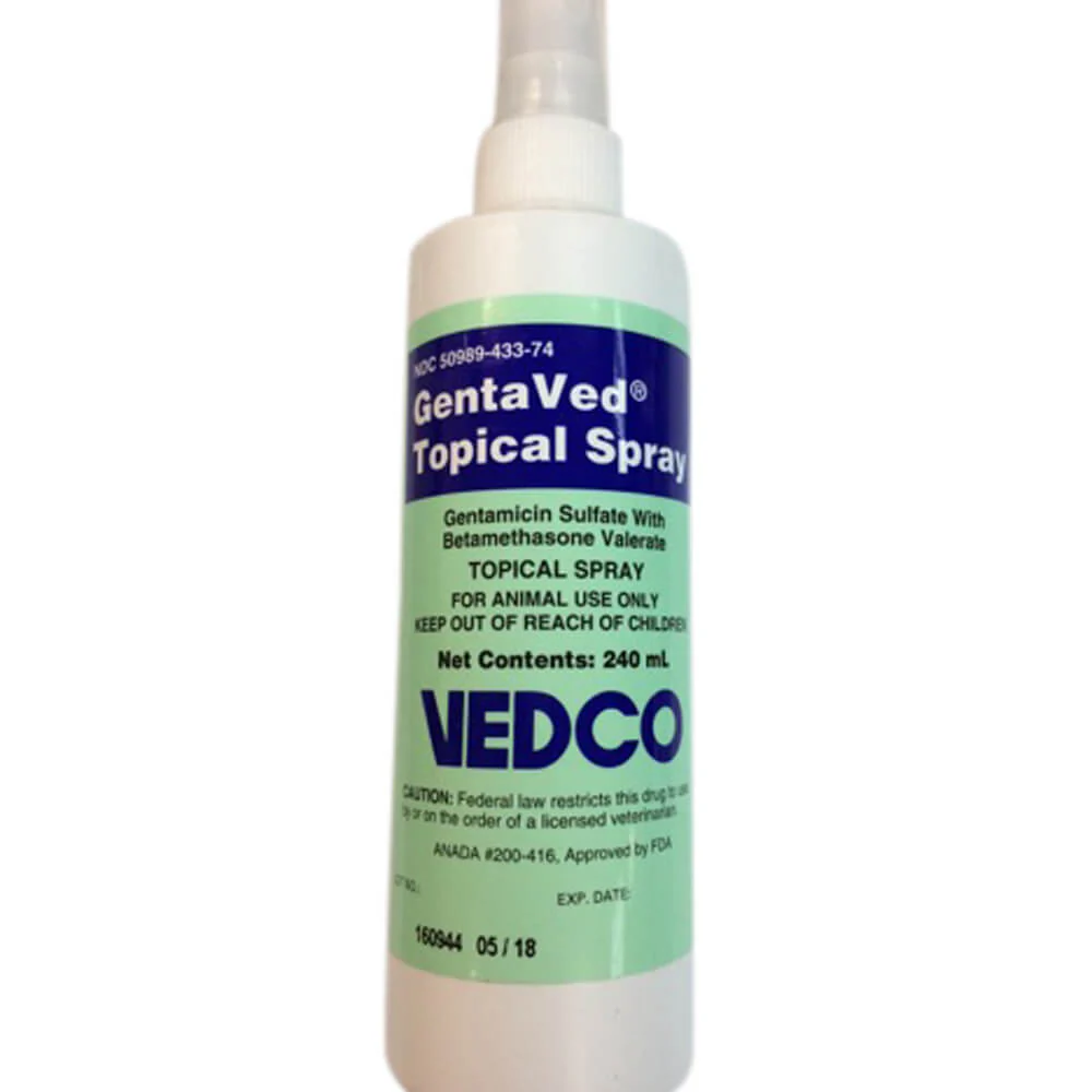 Rx GentaVed (gentamicin sulfate with betamethasone valerate) Topical Spray for Dogs - Pet's Shop