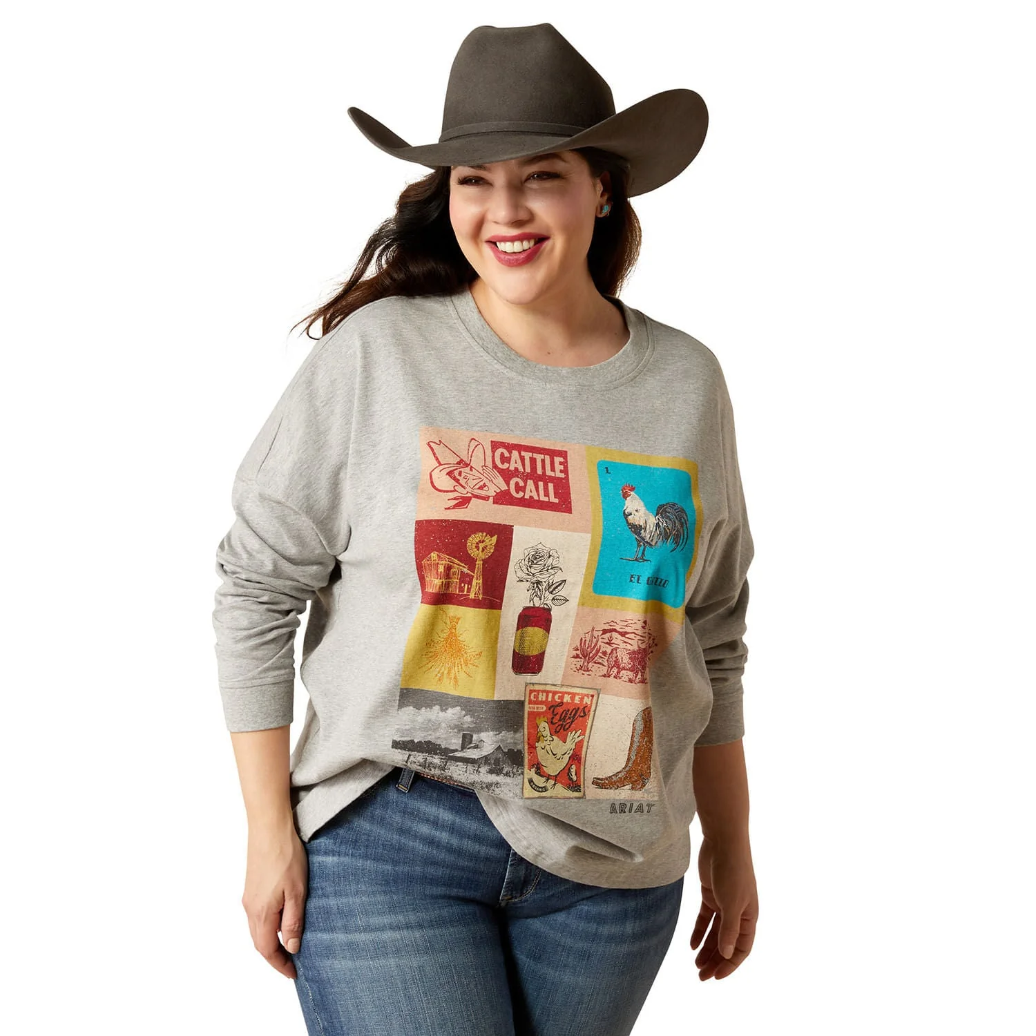 Ariat Women's Cattle Call Oversized Longsleeve Shirt - Pet's Shop