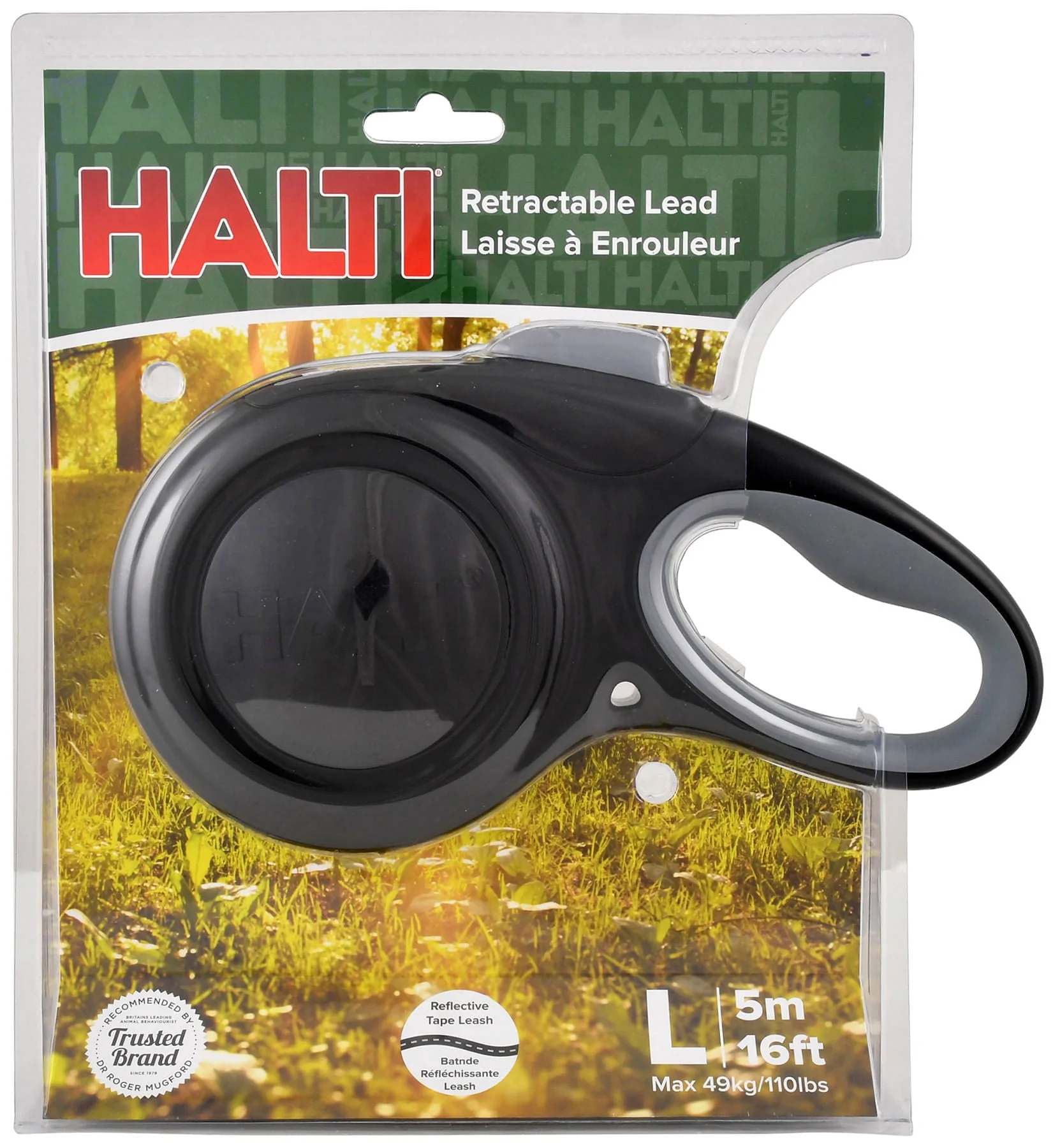 Halti Black & Gray Retractable Lead - Pet's Shop