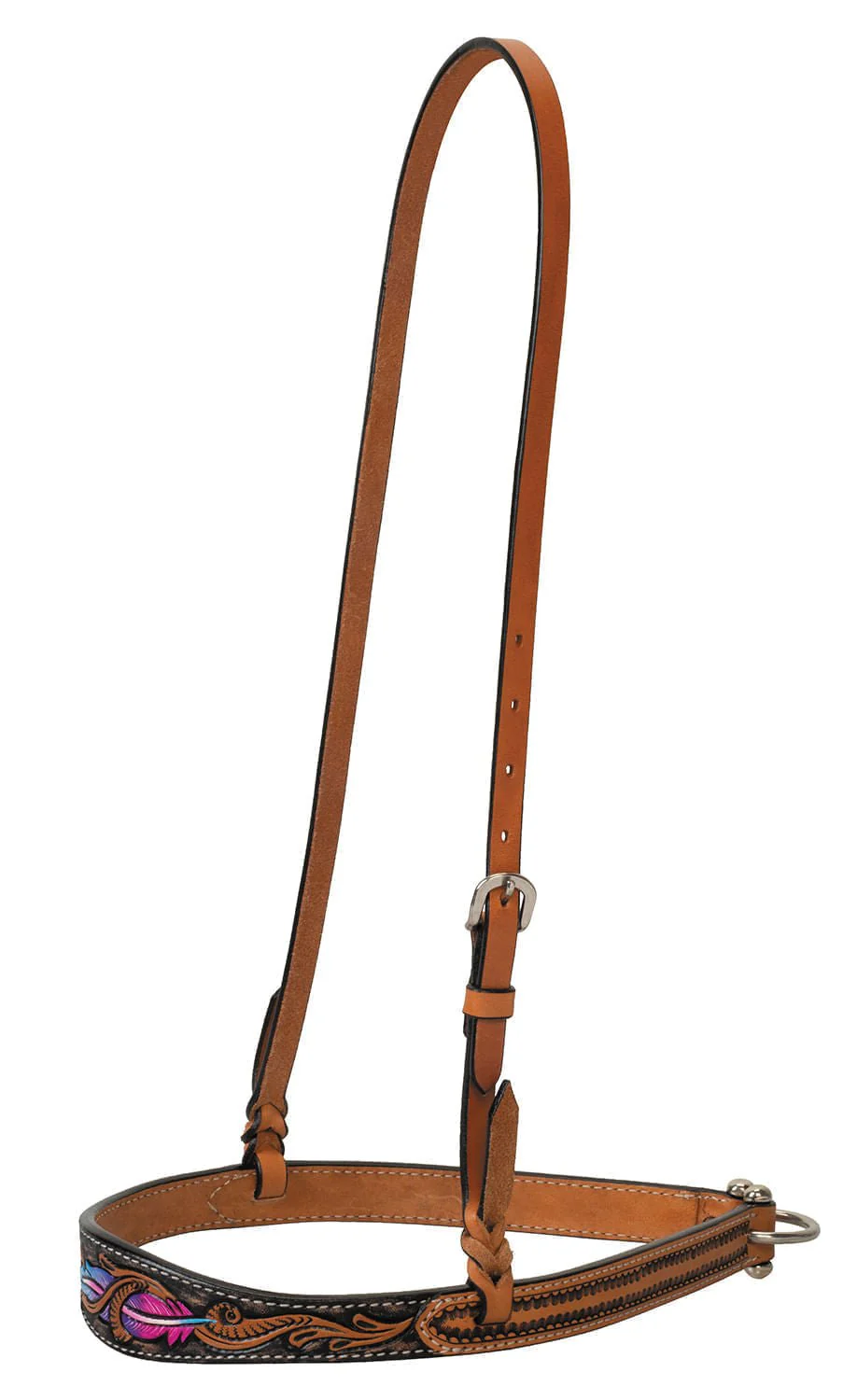 Turquoise Cross Twisted Feather Noseband - Pet's Shop