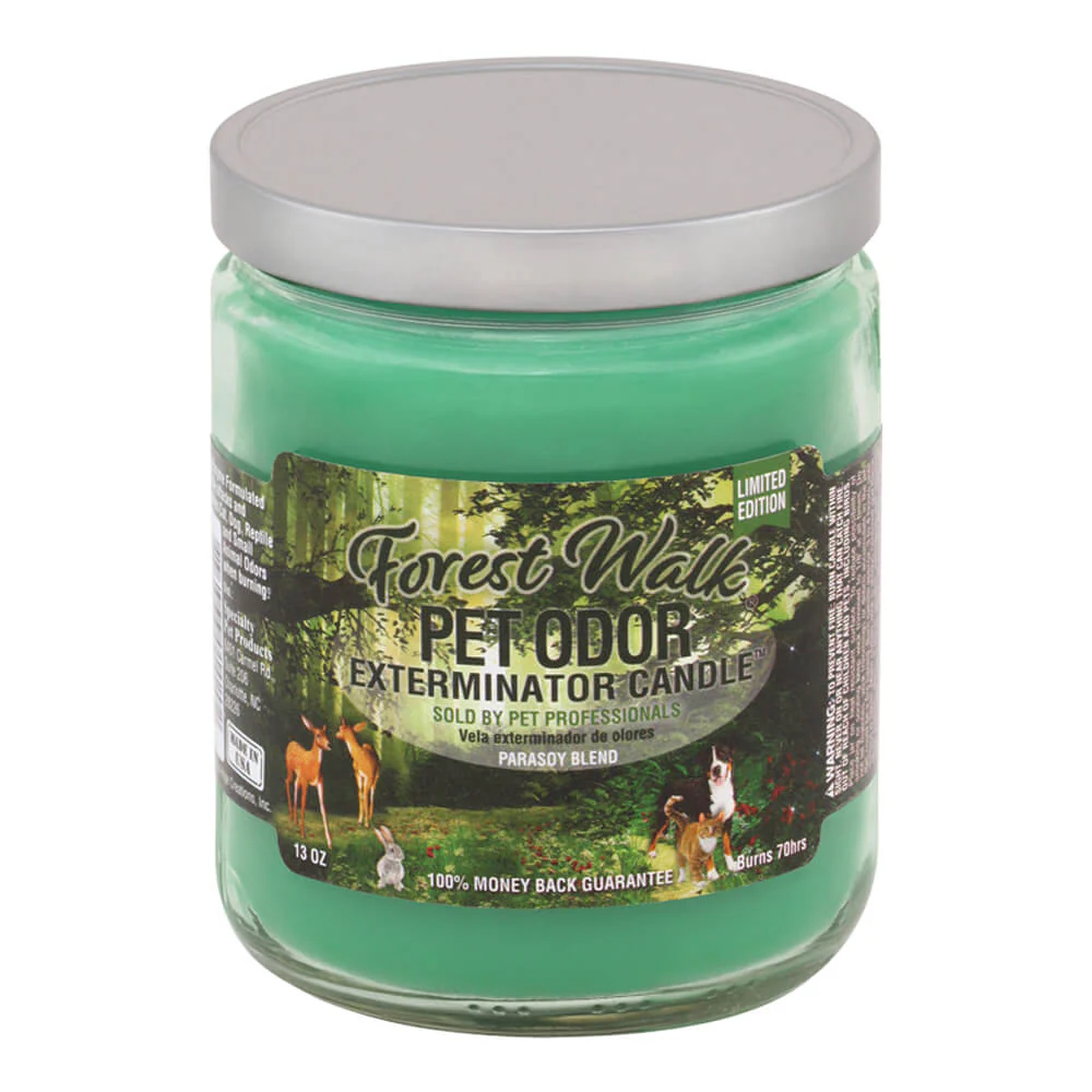 Pet Odor Exterminator Candle, Forest Walk, 13 oz - Pet's Shop