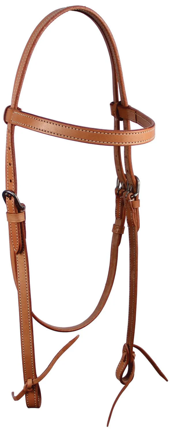 Buffalo Leather of the Rockies Plain Leather Browband Headstall - Pet's Shop