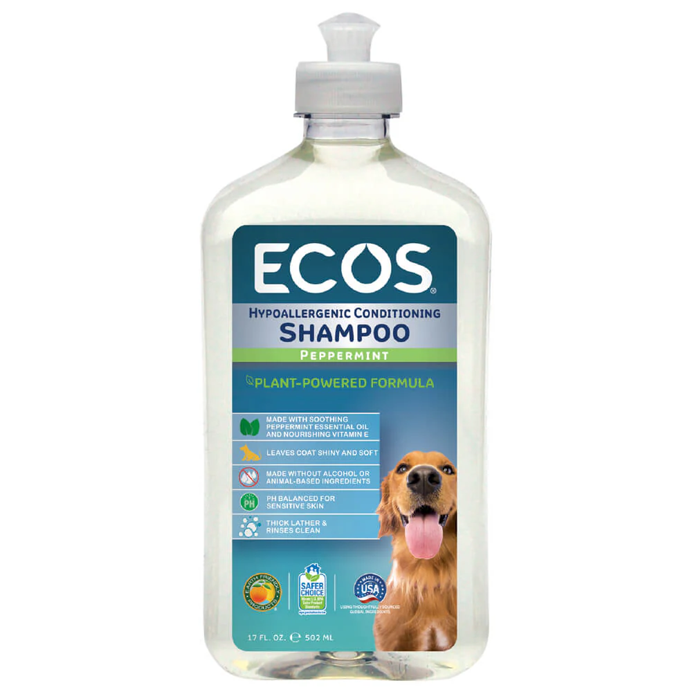 ECOS Hypoallergenic Conditioning Shampoo, Peppermint, 17 oz - Pet's Shop
