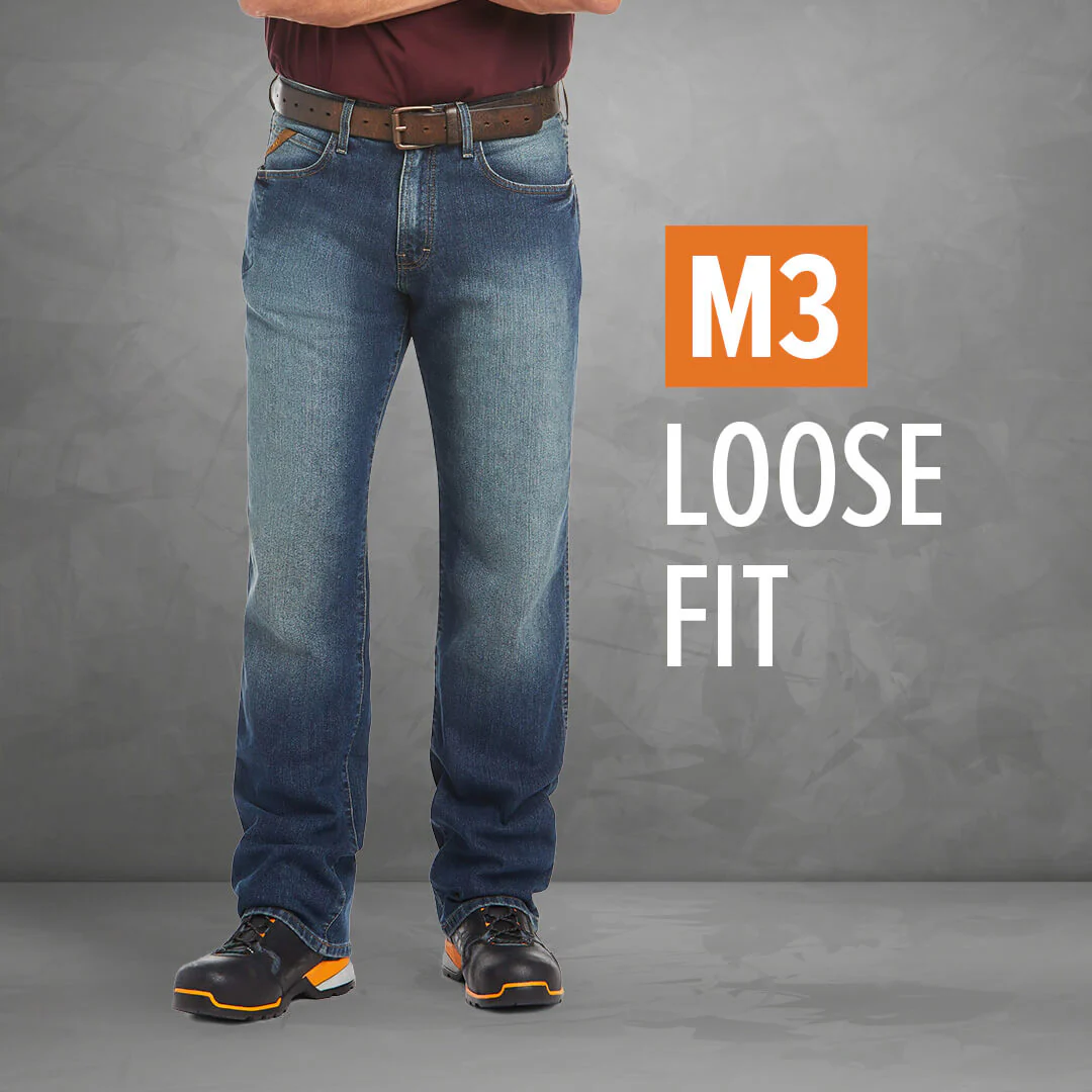 Ariat Men's Rebar M3 Loose DuraStretch Basic Stackable Straight Leg Jean - Pet's Shop