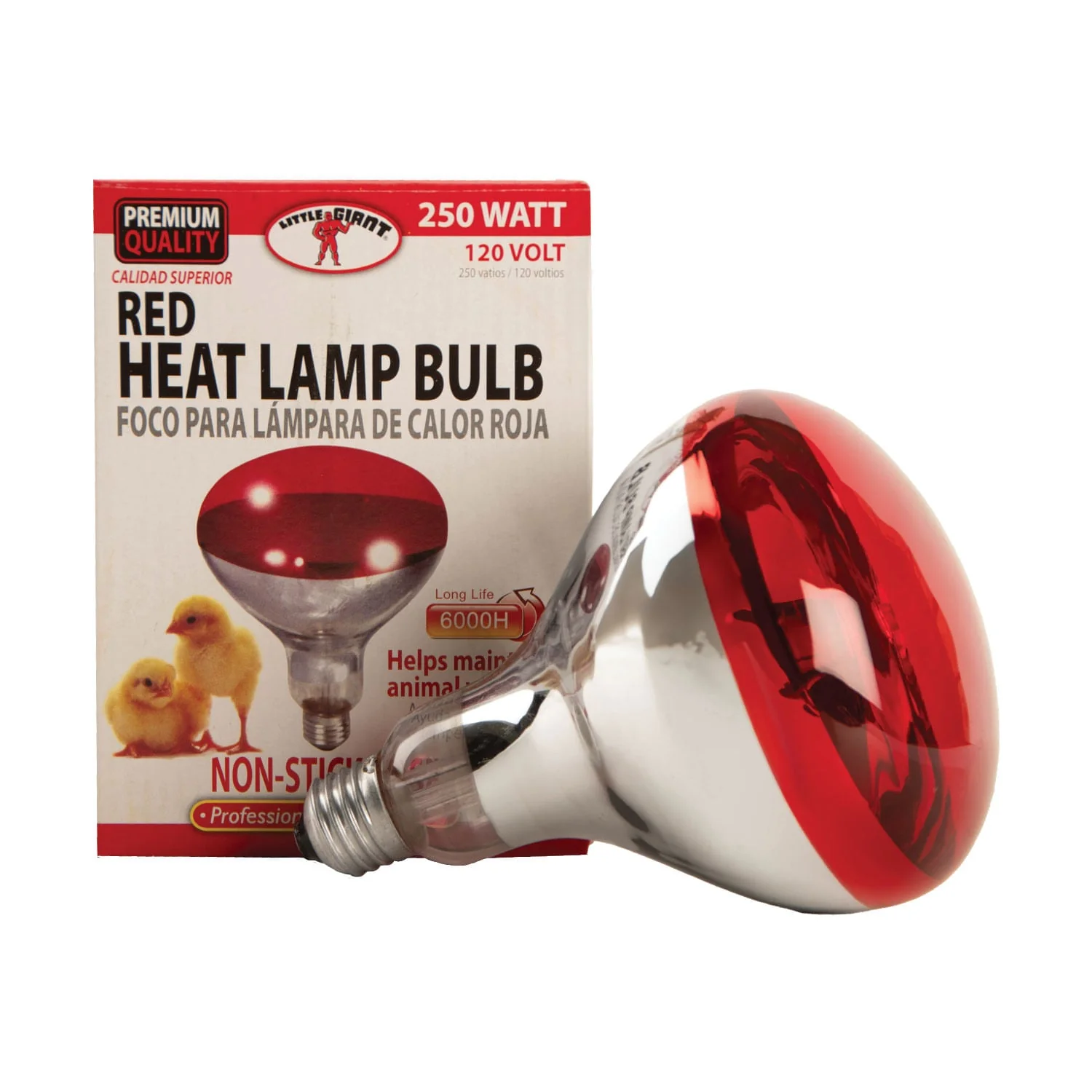 Red Heat Lamp Bulb, 250 watt/120v - Pet's Shop