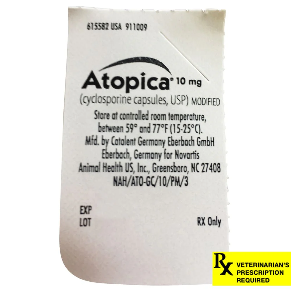 Rx Atopica (cylosporine) Capsules for Dogs - Pet's Shop