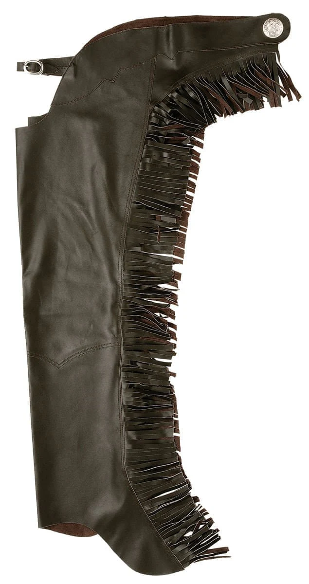 Smooth Leather Chaps with Fringe - Pet's Shop