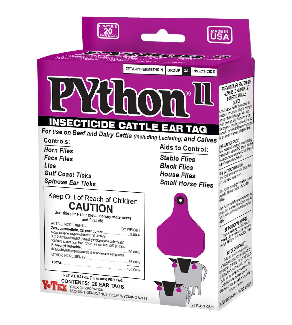 Python II Insecticide Cattle Ear Tags - Pet's Shop