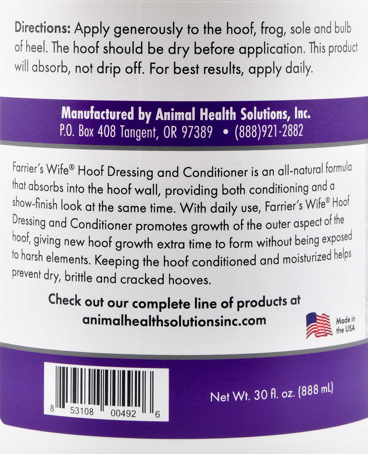 Farrier's Wife Hoof Dressing, 30 oz - Pet's Shop