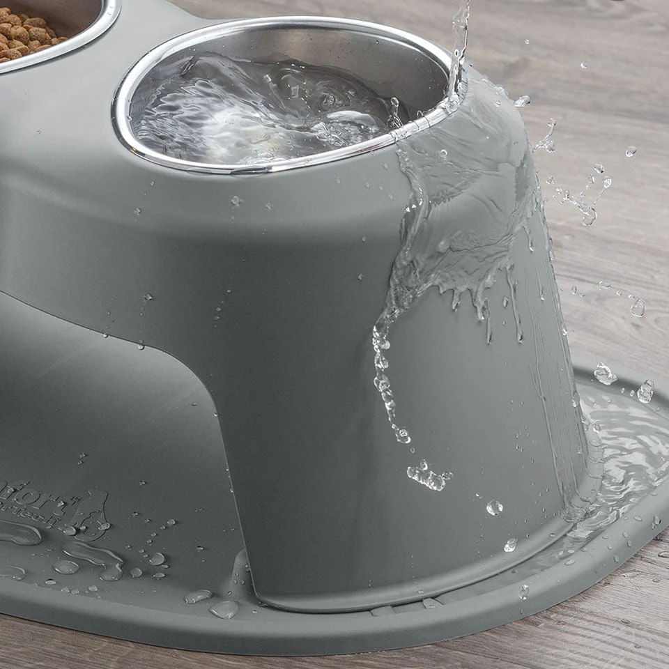 WeatherTech Double High Pet Feeding System, Stainless Steel - Pet's Shop